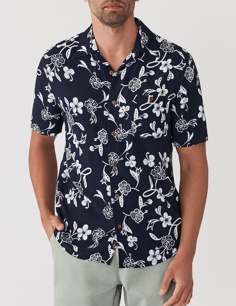 Deep Indigo Hawaiian Shirt, Faherty