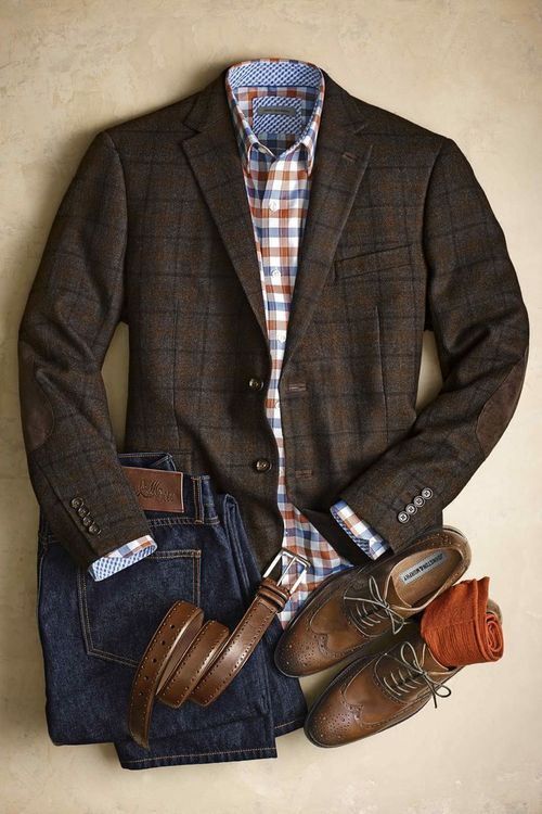 outfit with checks matched with checks 